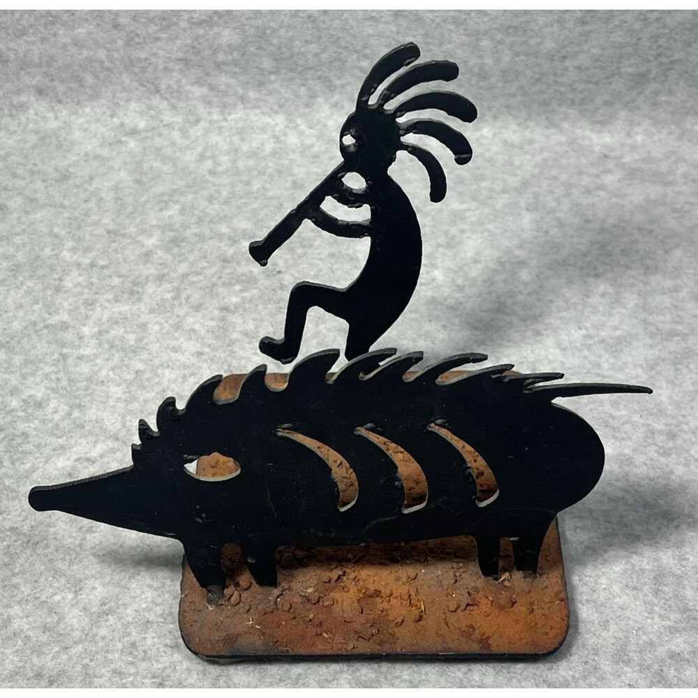 Kokopelli Javelina Southwestern Metal Art Multicolored‎ Desk Decor Desert Navajo - Picture 5 of 11